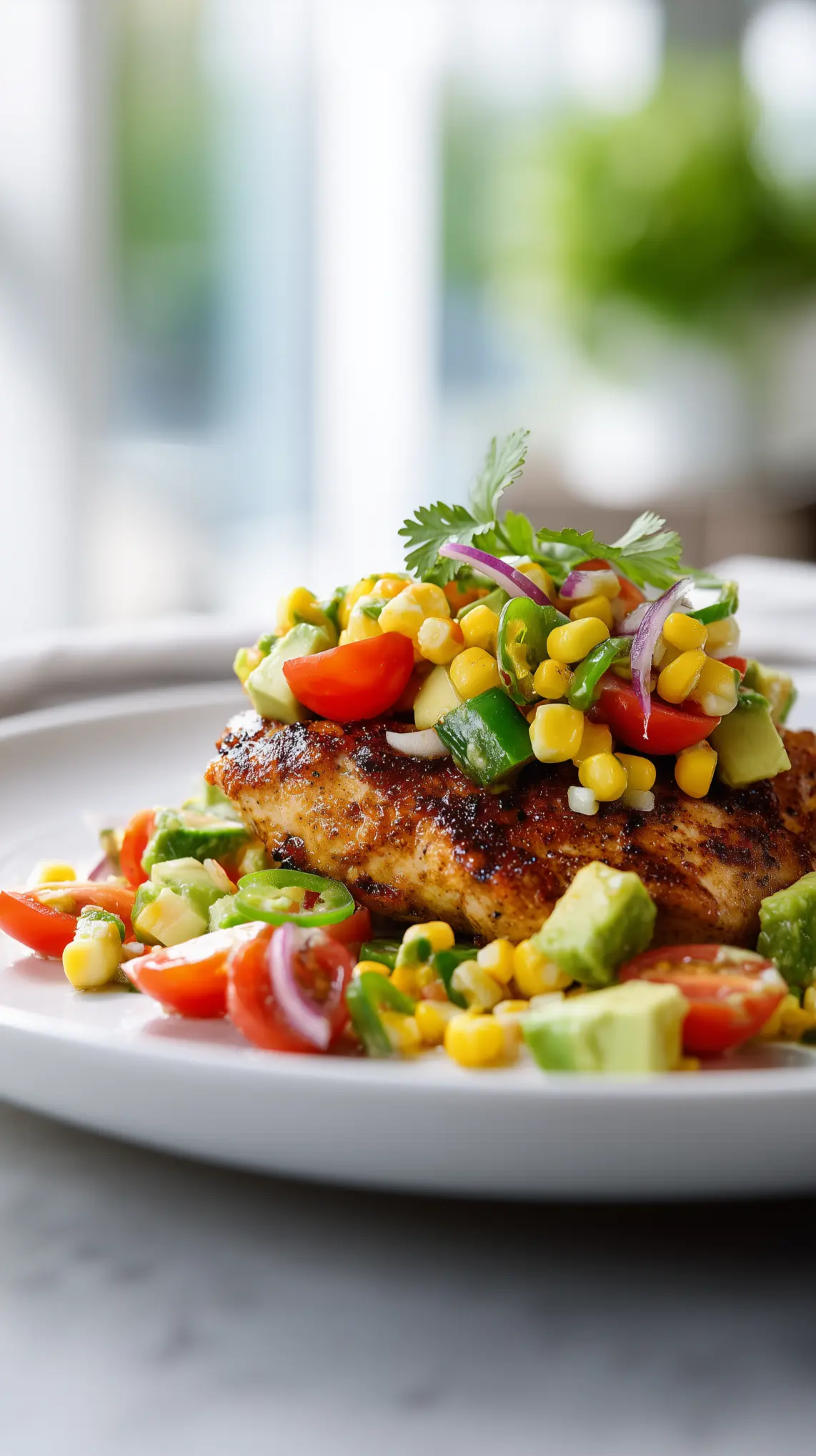 Cajun Chicken with Avocado Corn Salsa