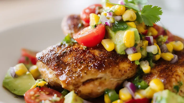 Cajun Chicken with Avocado Corn Salsa