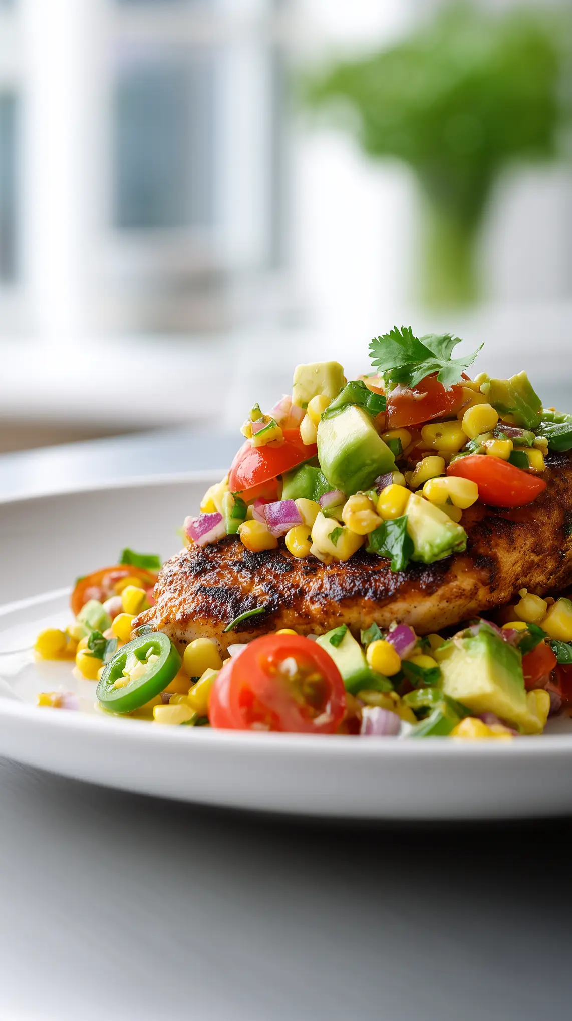 Cajun Chicken with Avocado Corn Salsa
