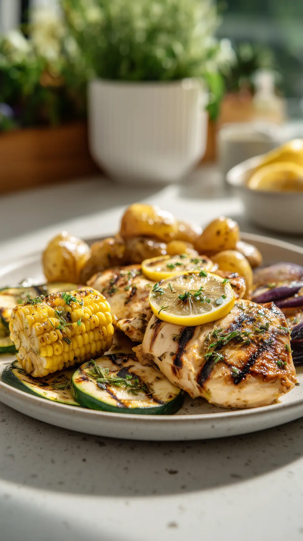 Grilled Lemon Herb Chicken Dinner