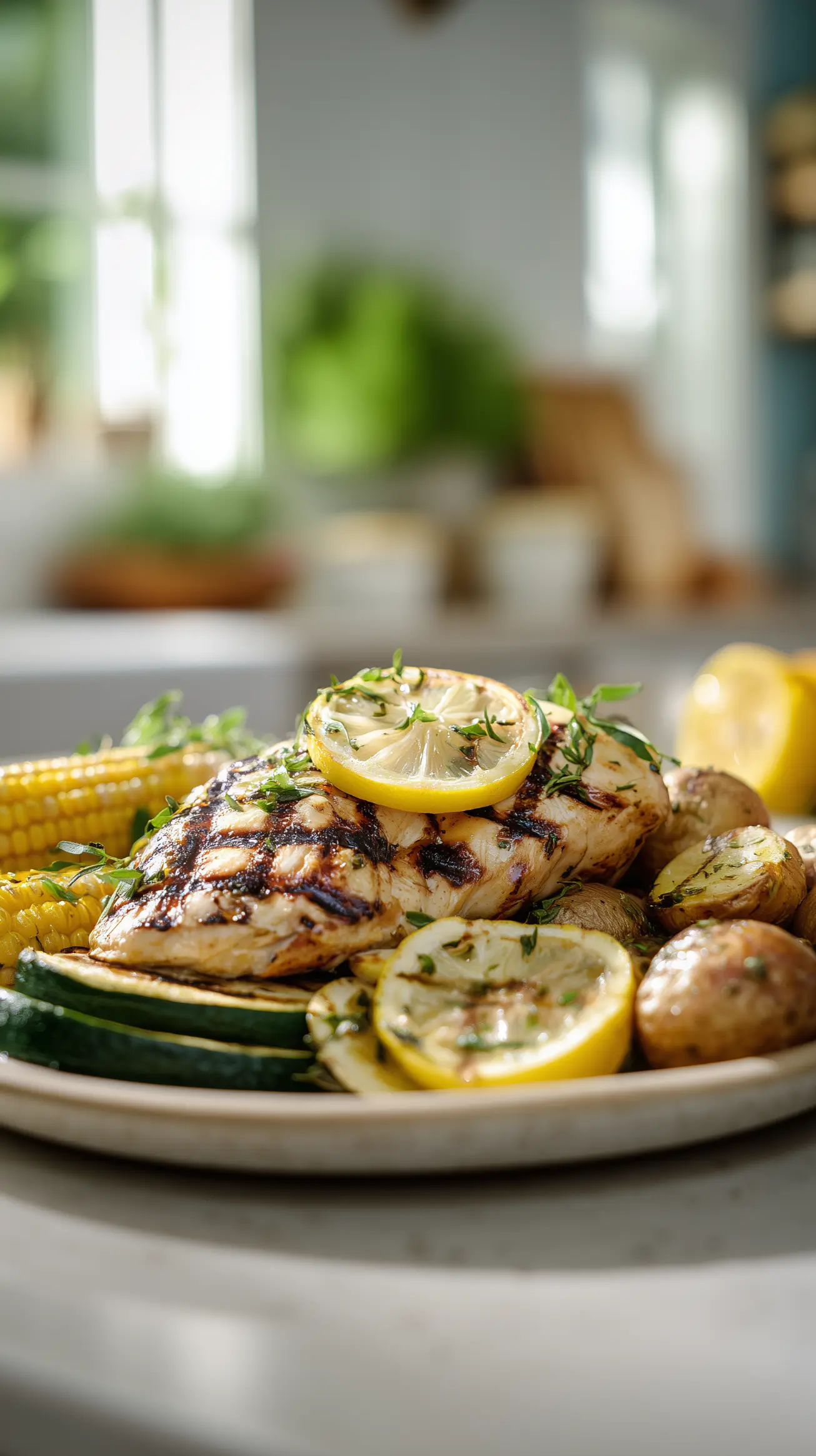 Grilled Lemon Herb Chicken Dinner