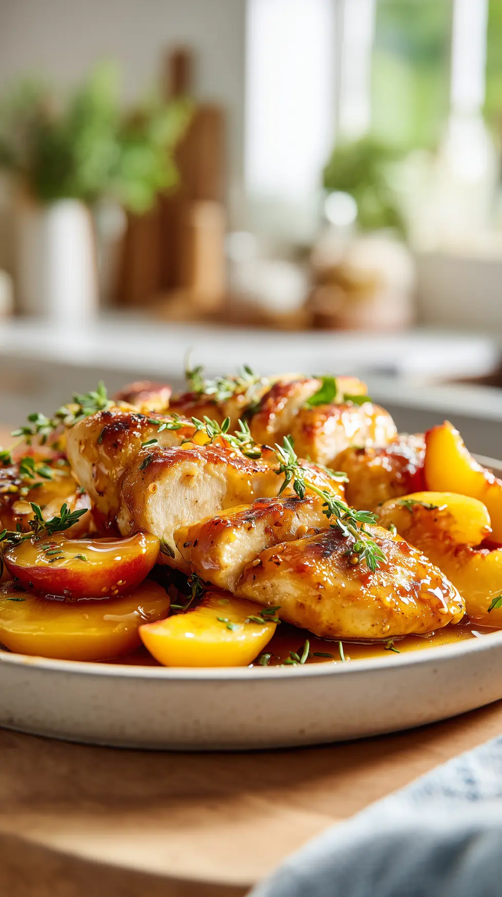 Hot Honey Peach Chicken Skillet