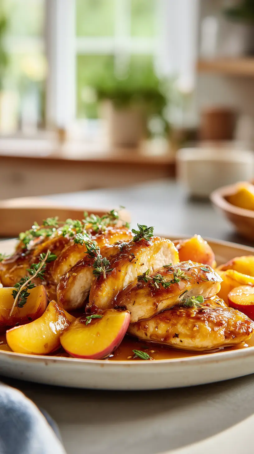 Hot Honey Peach Chicken Skillet