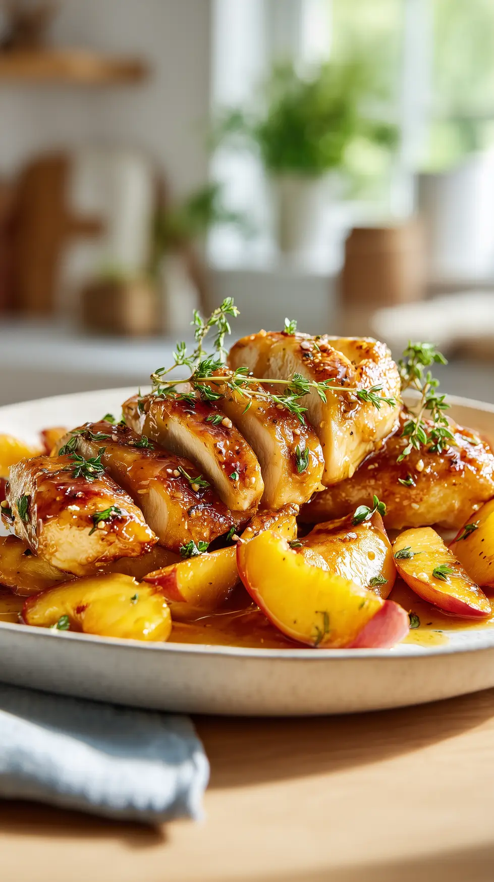 Hot Honey Peach Chicken Skillet