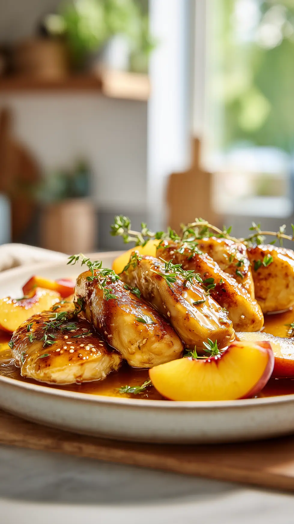 Hot Honey Peach Chicken Skillet