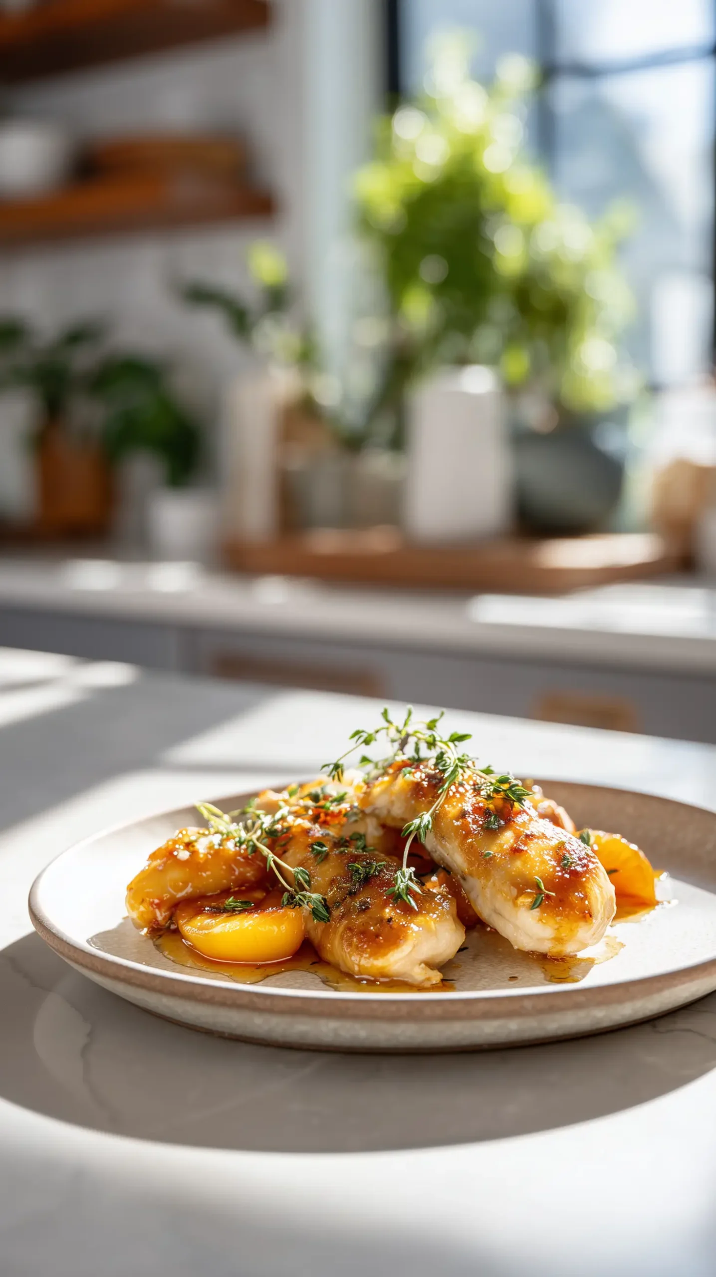 Hot Honey Peach Chicken Skillet