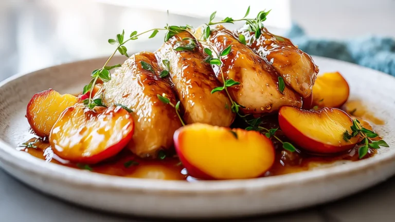 Hot Honey Peach Chicken Skillet