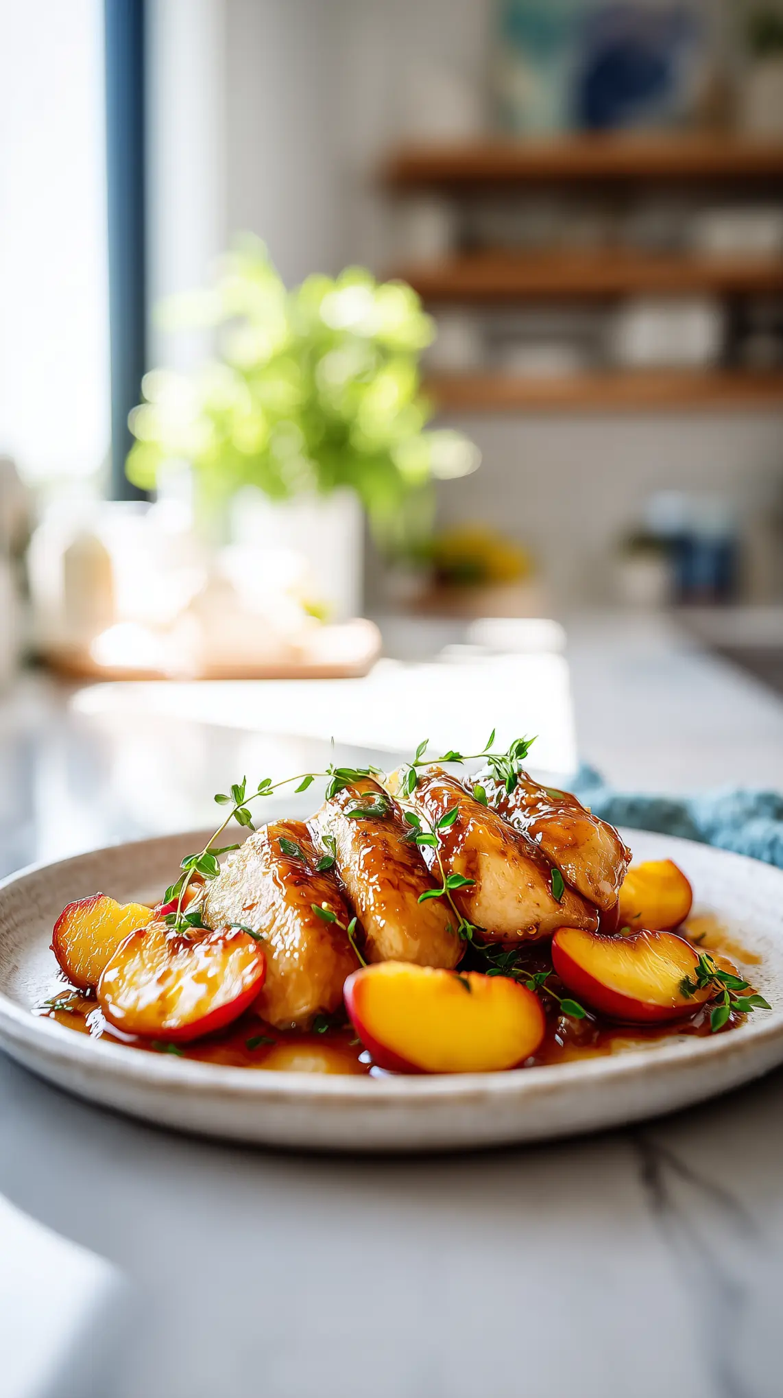 Hot Honey Peach Chicken Skillet