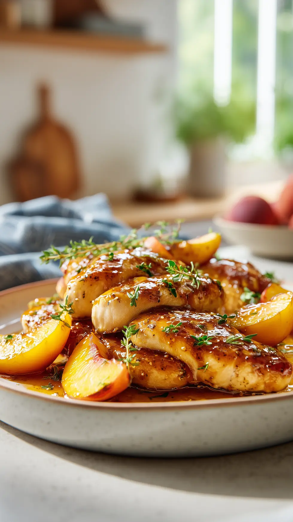 Hot Honey Peach Chicken Skillet