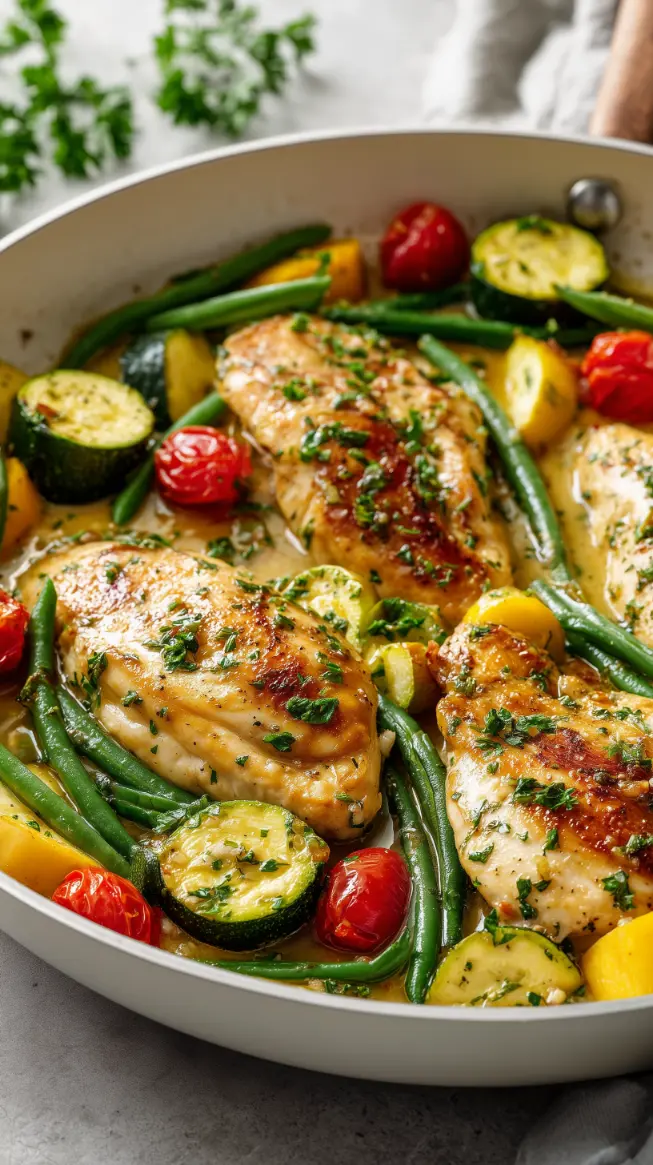 Garlic Butter Chicken with Summer Veggies