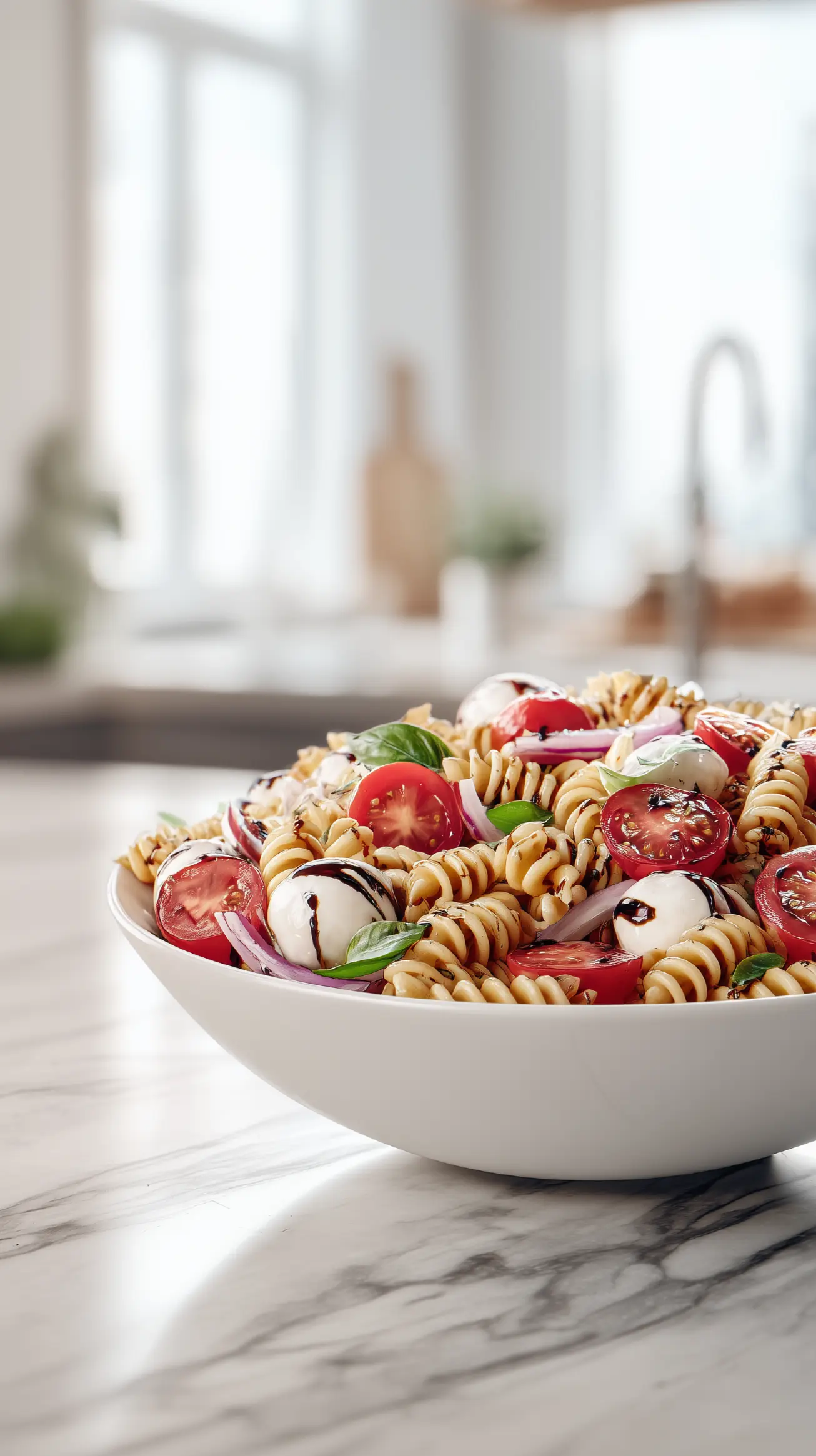 Bruschetta Pasta Salad with Fresh Basil