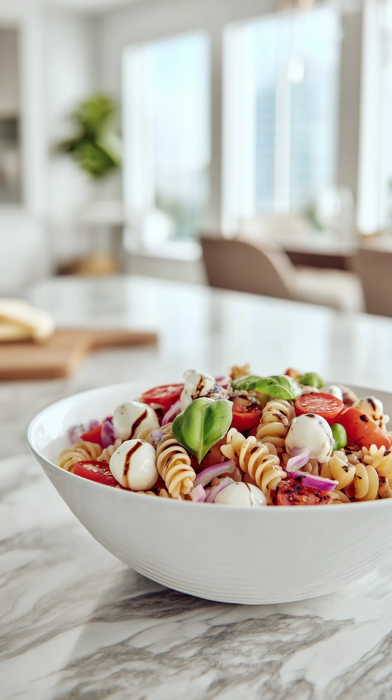 Bruschetta Pasta Salad with Fresh Basil