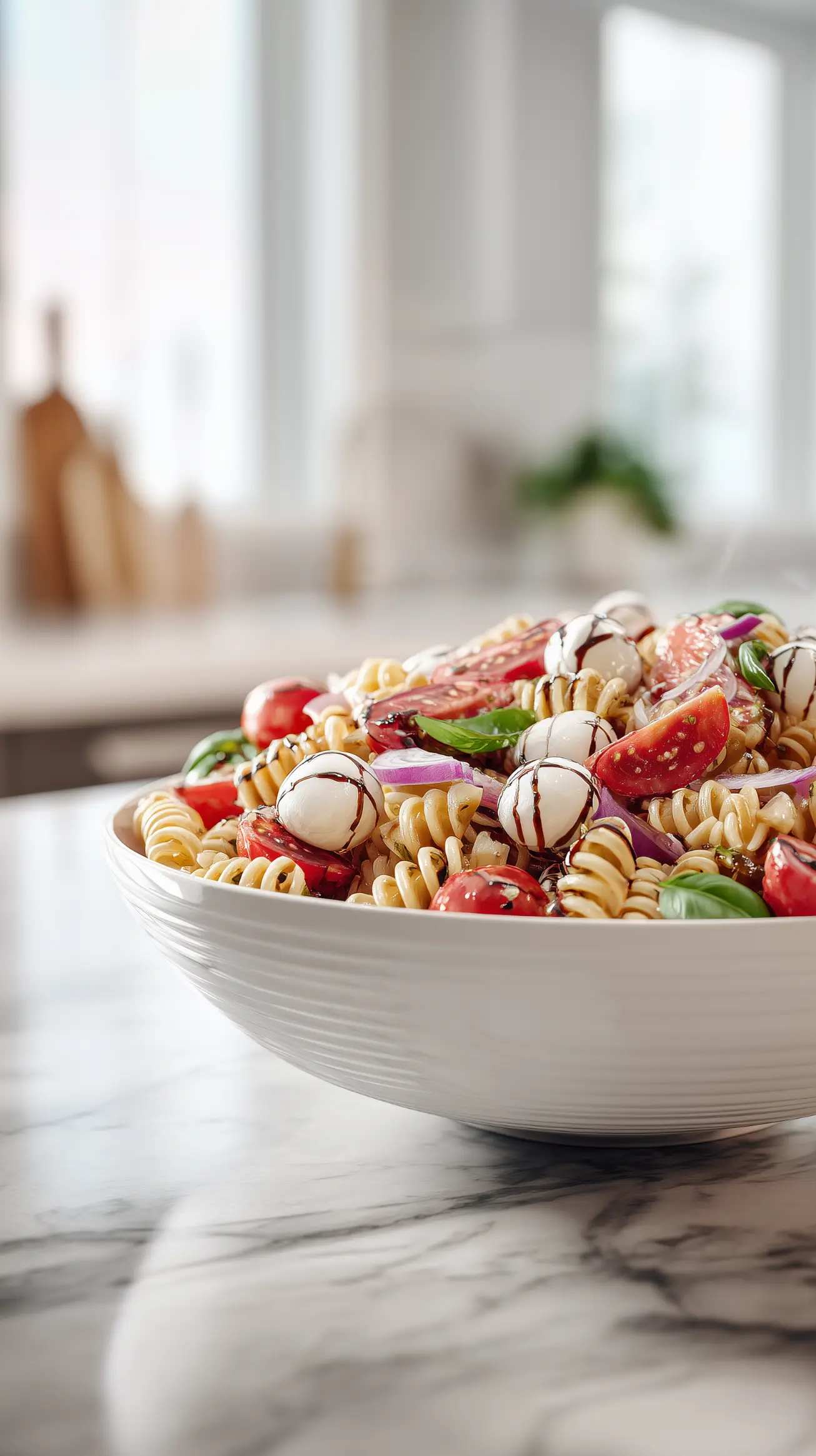 Bruschetta Pasta Salad with Fresh Basil