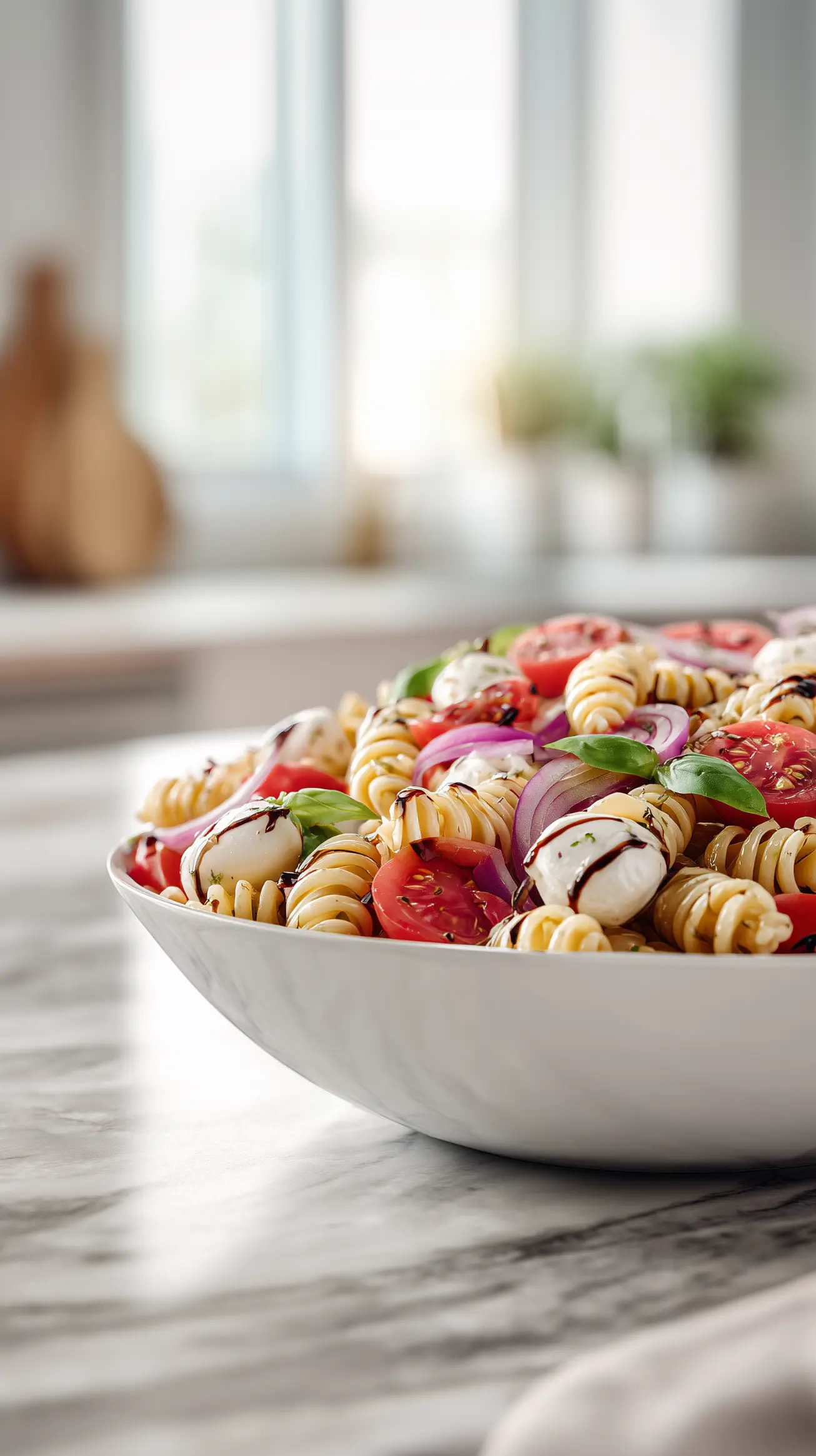 Bruschetta Pasta Salad with Fresh Basil