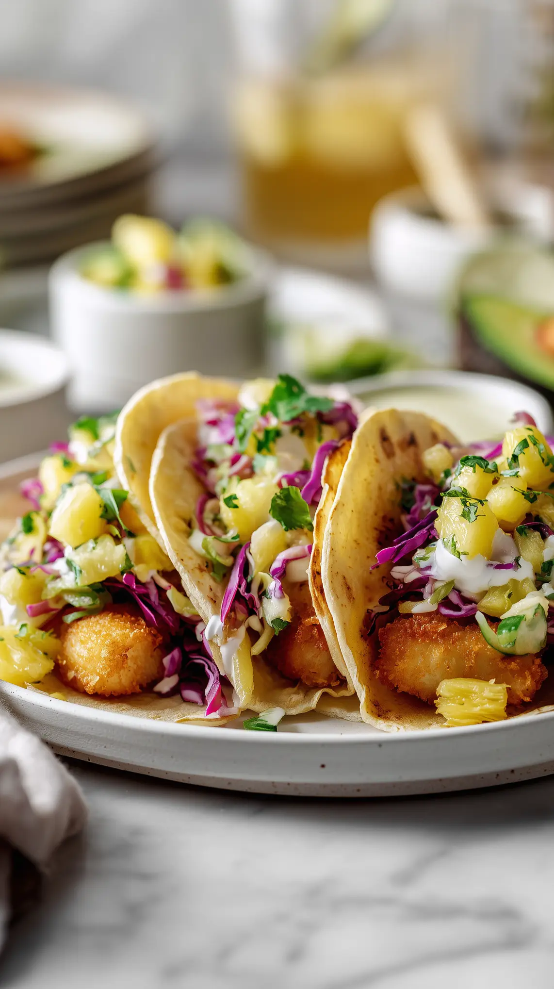 Crispy Fish Tacos with Pineapple Jalapeño Salsa