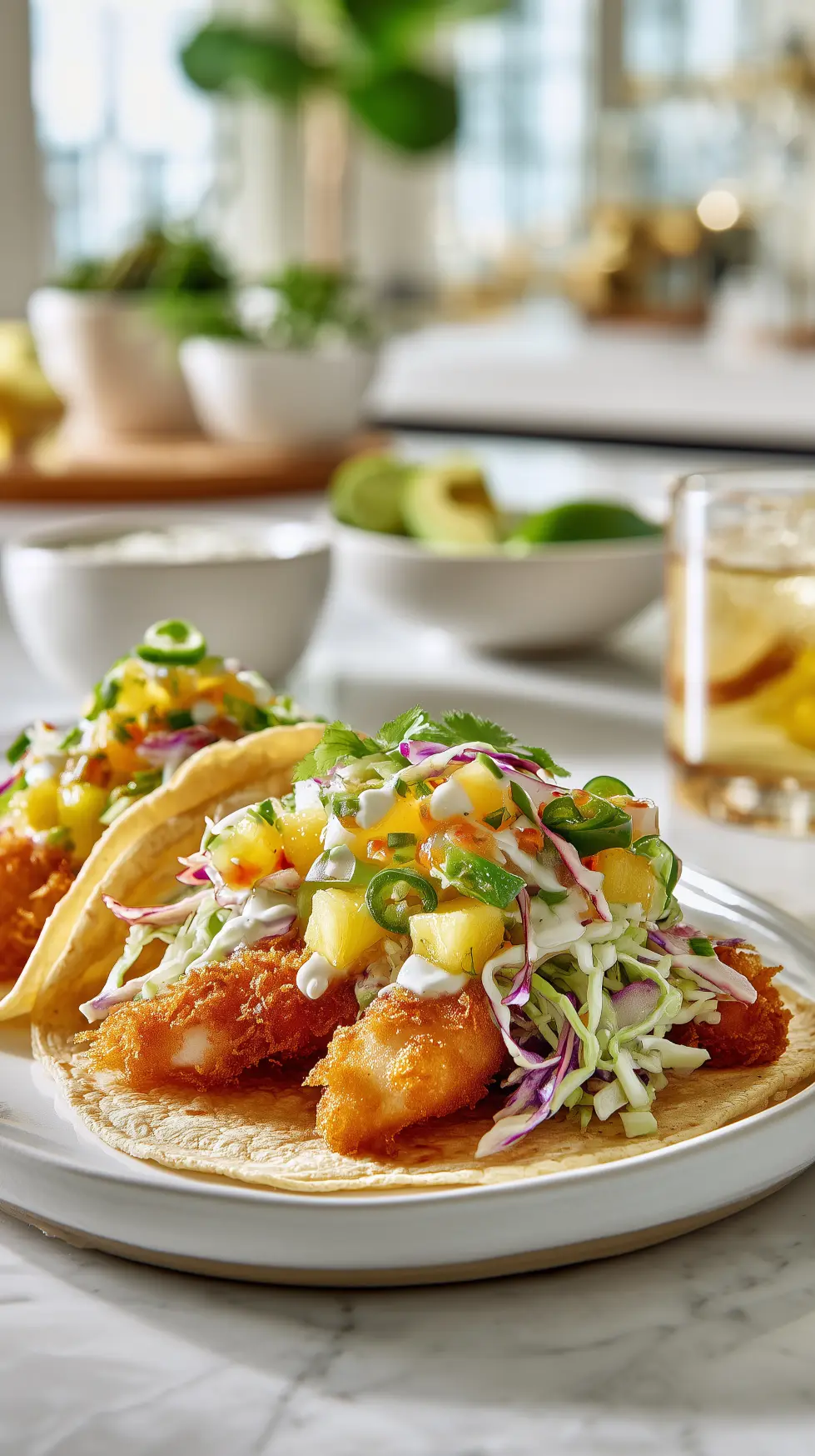 Crispy Fish Tacos with Pineapple Jalapeño Salsa