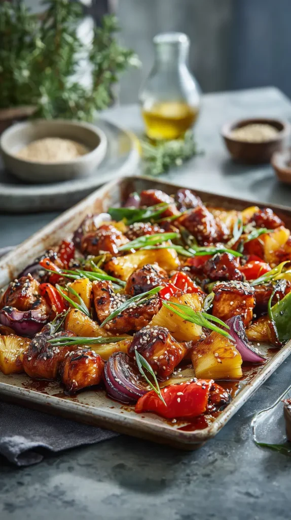 Sweet and Savory Hawaiian Chicken Sheet Pan Recipe