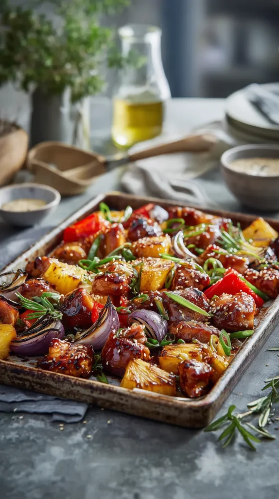 Sweet and Savory Hawaiian Chicken Sheet Pan Recipe