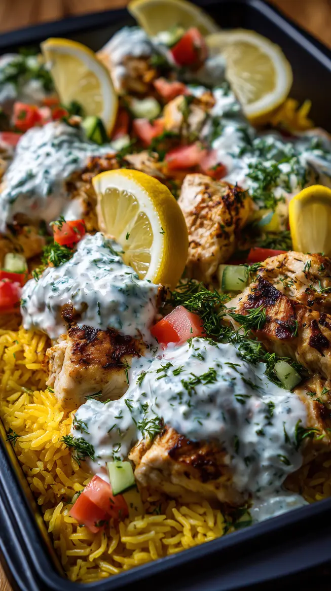 Baked Chicken Tzatziki Rice Bowl